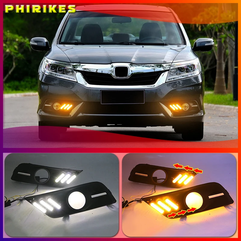 

1set LED Daytime Running Light Front Bumper Turn Signal Lamps Car Fog Light Assembly For Honda CRIDER 2013-2015