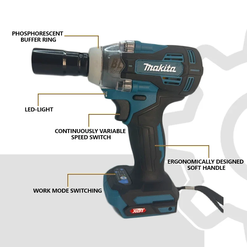 Makita TW004G 2024 New screwdriver Brushless Lithium Battery Charging Impact Wrench Impact Wrench Air Cannon Bare Tool 18V