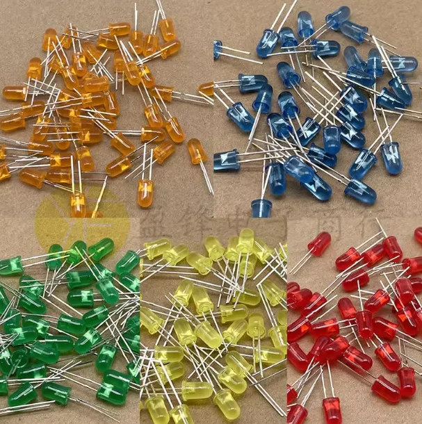 F5 Diodes Kit Set Pack 6 Values * 100pcs =600pcs 6 Colour Led Diode Kits Orange White Red Green Blue Yellow 5MM Light Emitting