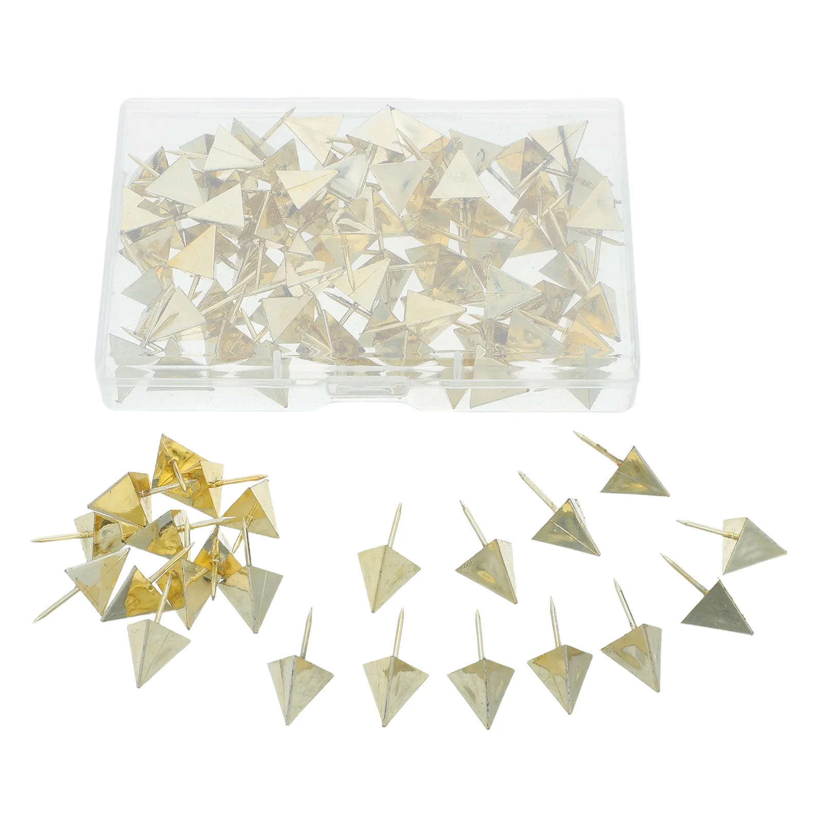 100Pcs Triangle Push Pins Decorative Thumb Tacks Steel Point for Cork Boards Maps Posters Office School Projects