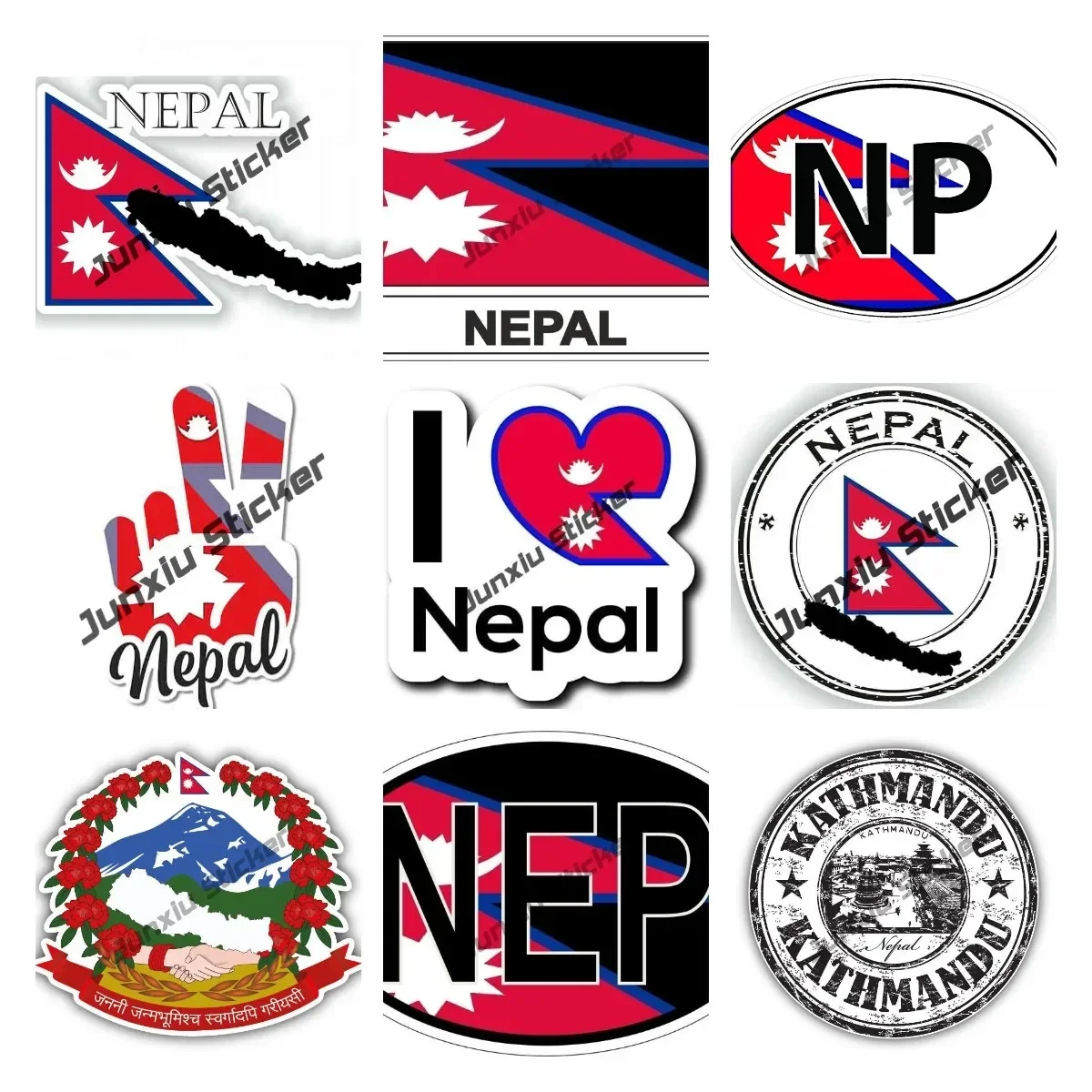 

Nepal Flag Vinyl Decal Nepal National Emblem Sticker Pride Travel Decal Nepal NP NEP Sticker Accessories for Car Truck Van