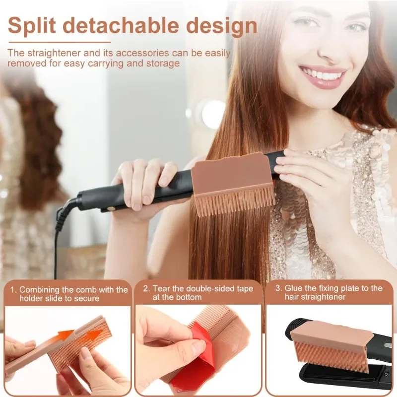 Professional Straightening Comb Attachment Anti-Scald Hair Styling Tool DIY Straightening Hair Straightener Comb Accessories