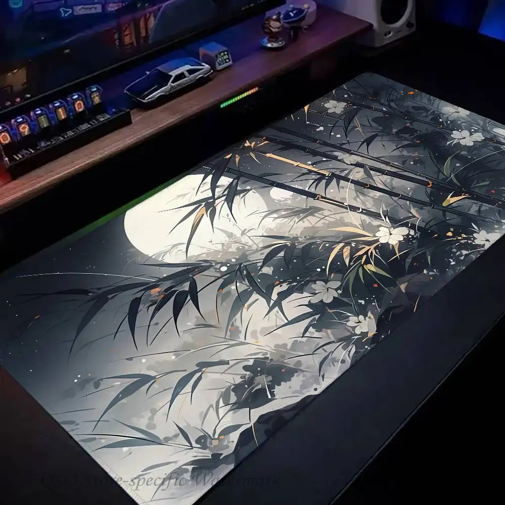 Bamboo Shadow Ink Painting Mousepad Non-slip Suitable For Office Computers Laptops E-sports Game Desk Mats XXL Keyboard