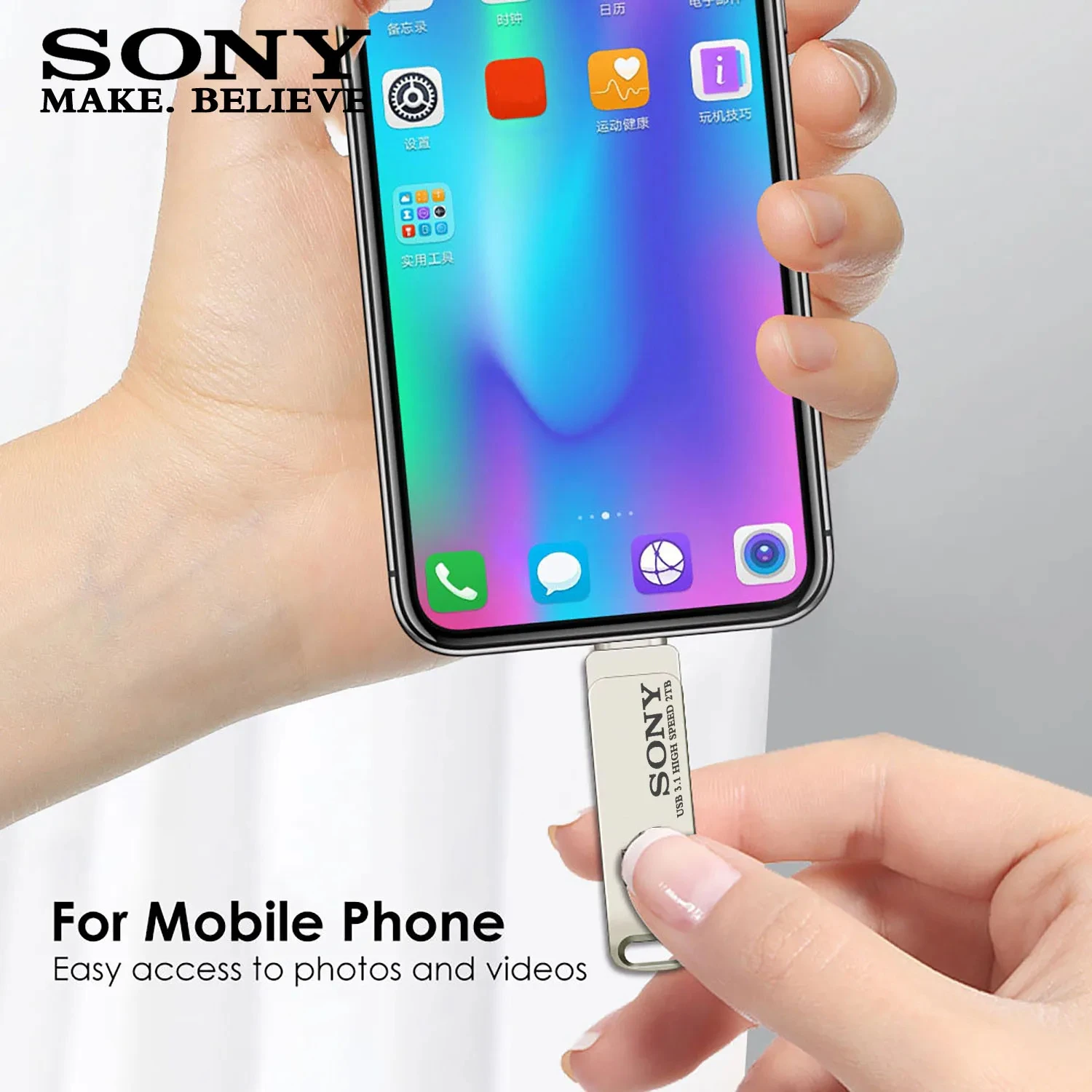SONY 2TB USB 3.2 Flash Drive Super High Speed Flash Drive Metal Transfer Mini U Disk Pen Drive Type C Memory SSD U Dropshipping
