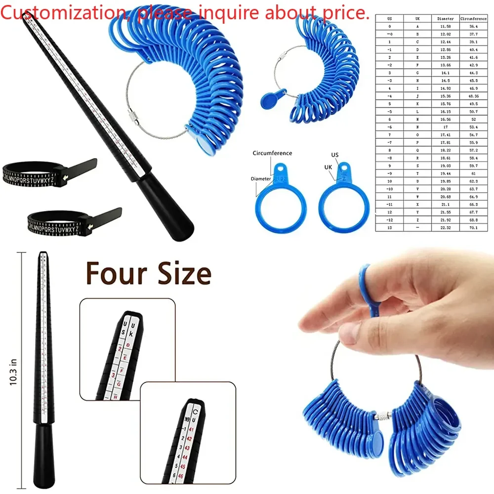 Hot sale4-Piece UKUS Plastic  Bar Blue British 1-17 Black British Measure for Ring Measurement