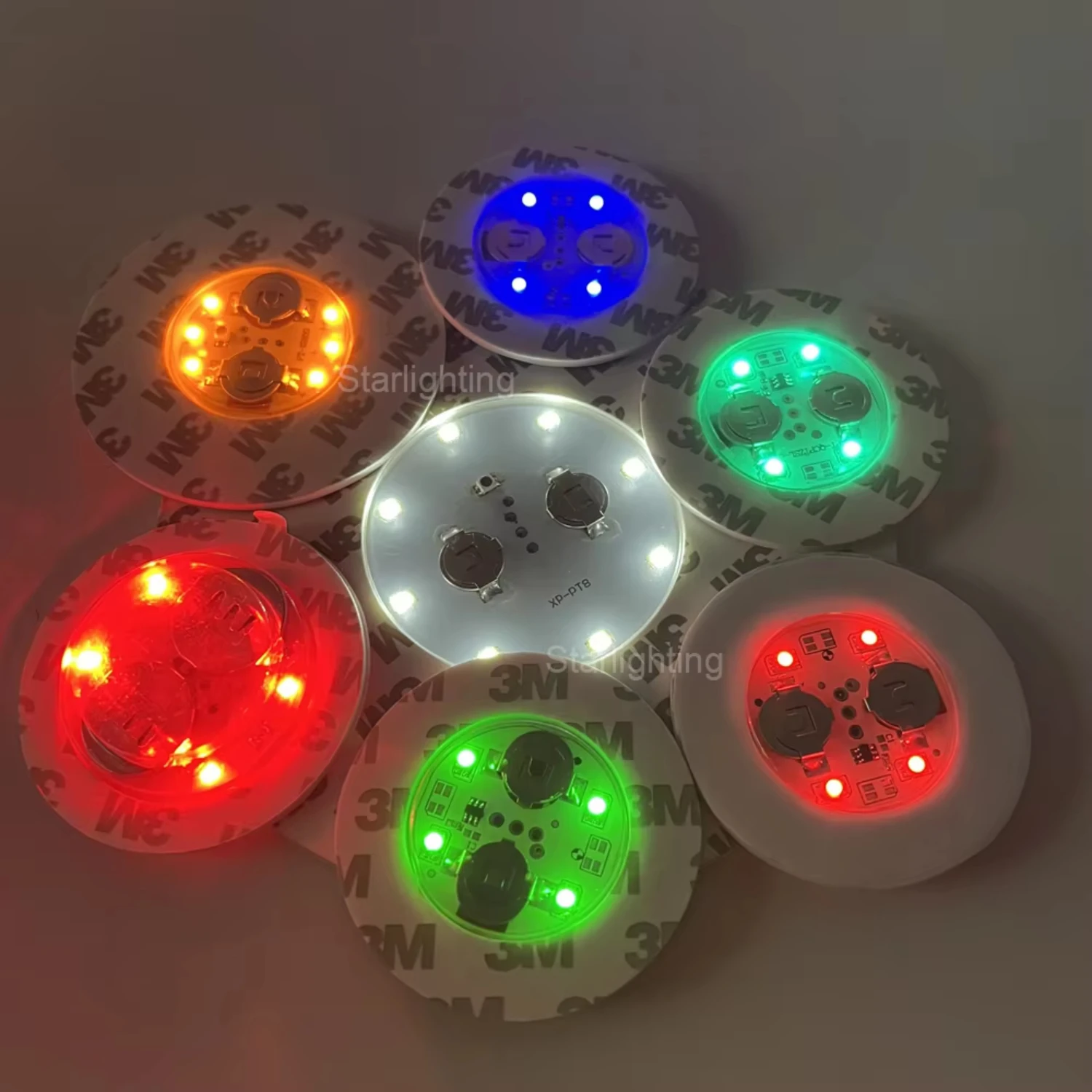 3pcs  LED bottle light with plastic lid adhesive waterproof multicolor changing for nightclub bar party festival