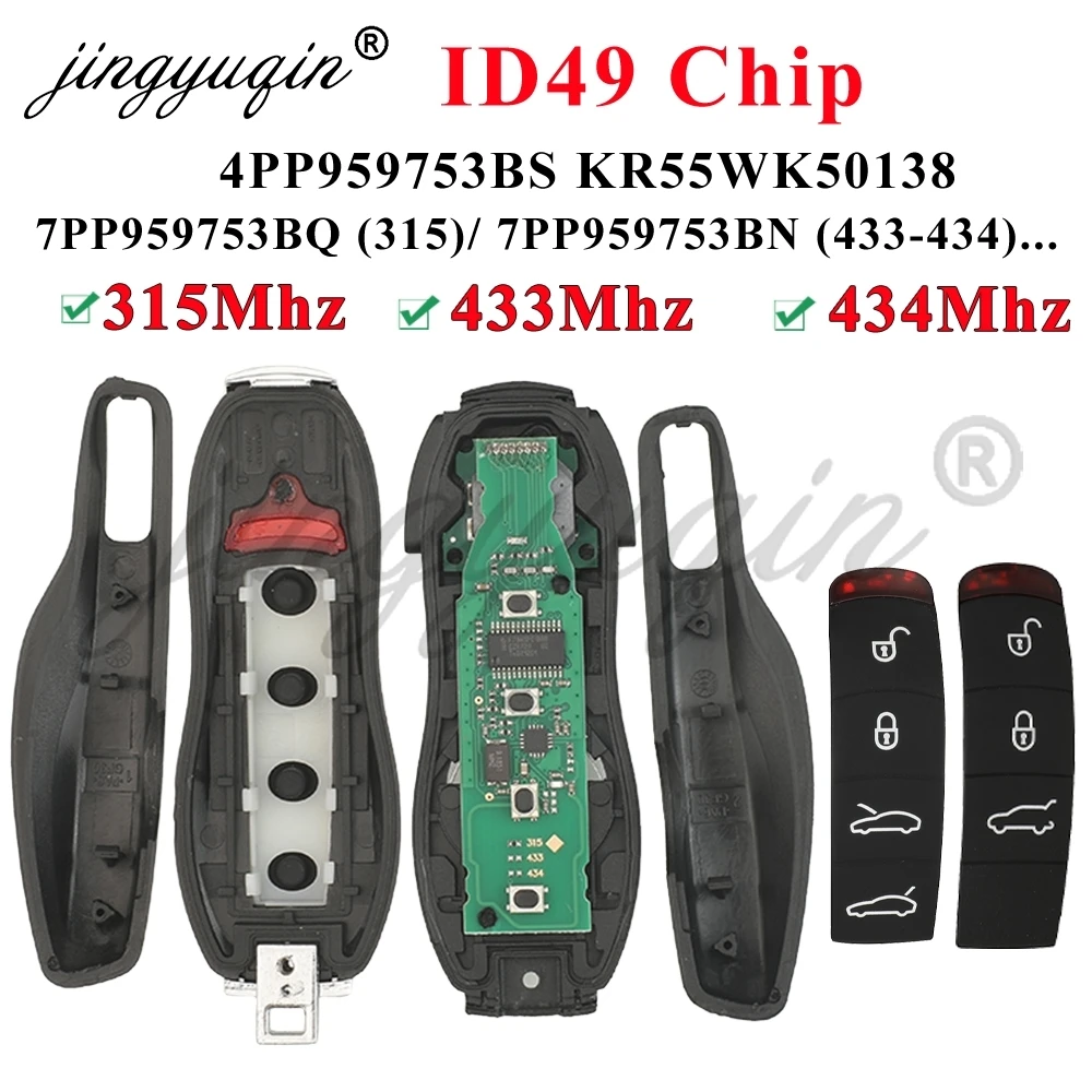 315/433/434MHz ID49 Chip For Porsche Cayenne Cayman 911 958 2010-2019 Keyless Smart Remote Car Key Fob