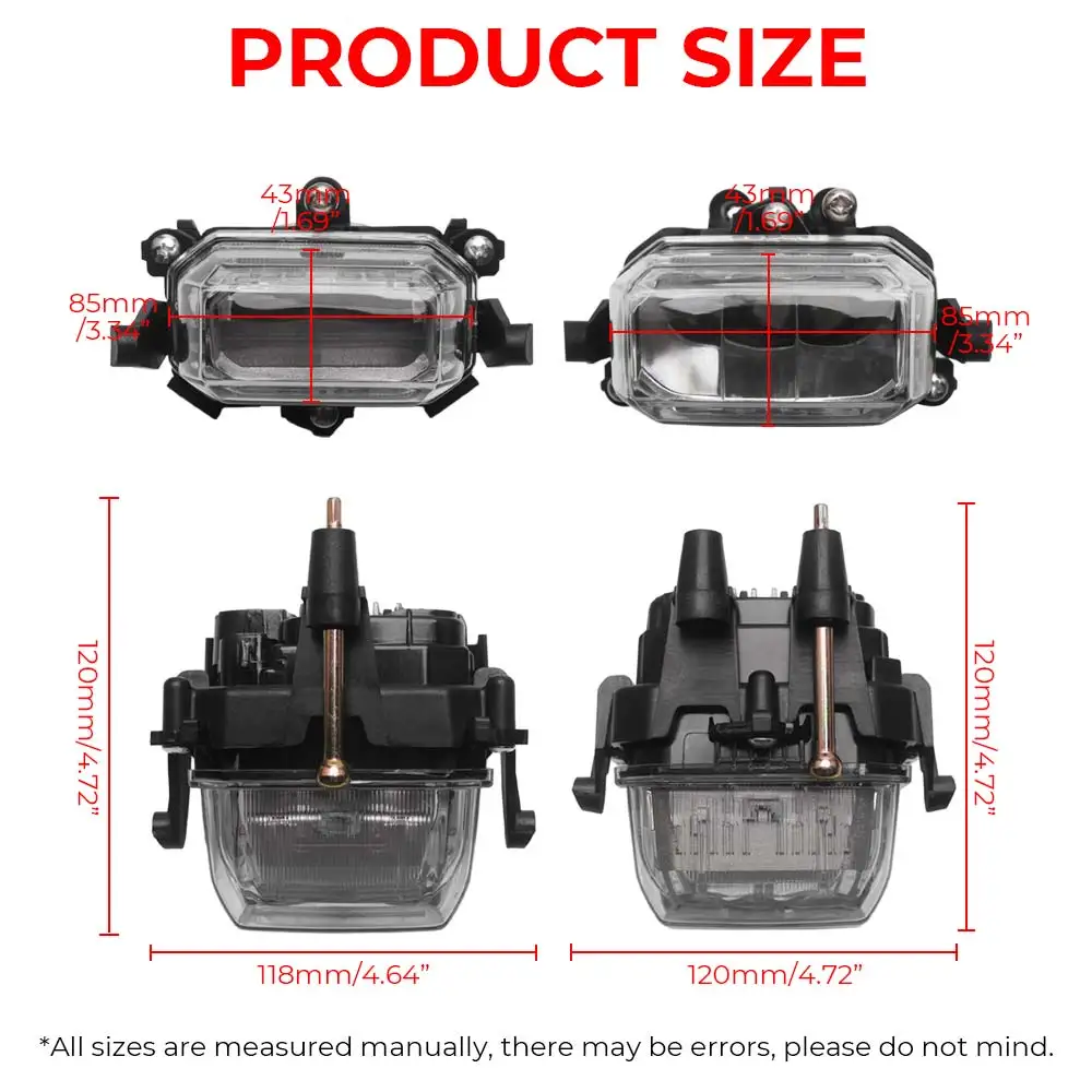 2 Pair Led Headlight High Beam & Low Beam 12V Dc Work Light Spotlight Compatible With Can-Am 2023-2027 High Quality Abs Plastic