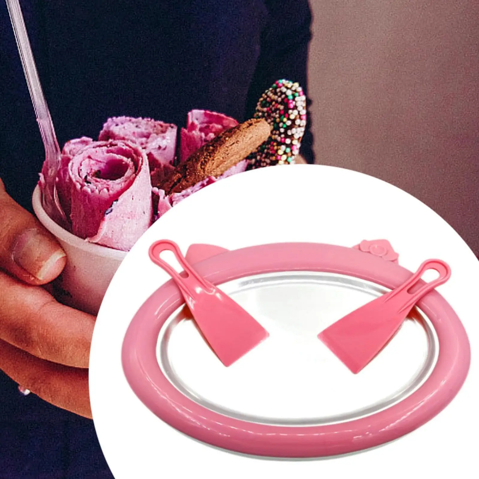 Rolled Ice Machine DIY Instant Ice Cream Maker for Soft Serve Sorbets Gelato Frozen Yogurt Ice Machine