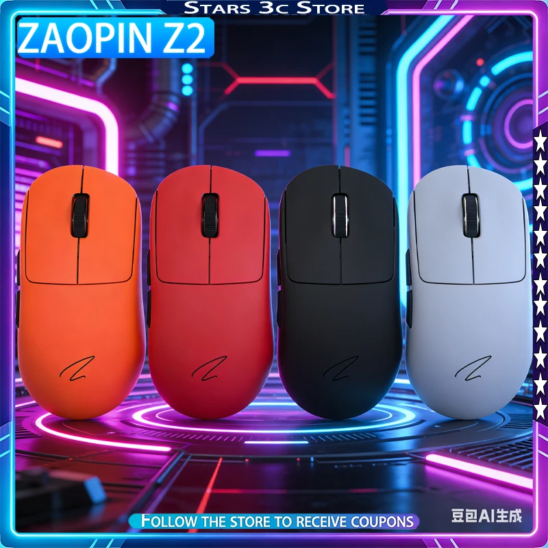 Zaopin Z2 Wireless Mouse PAW3395 Tri Mode Equipped with Hot Swappable Micro Switch TTC Golden Wheel Encoder Gaming Mouse