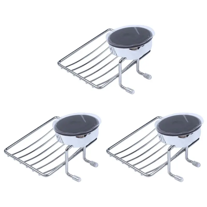 ABGE-3X Super Powerful Vacuum Suction Stainless Steel Soap Dish Sponge Holder With Locking Suction(Soap Dish)