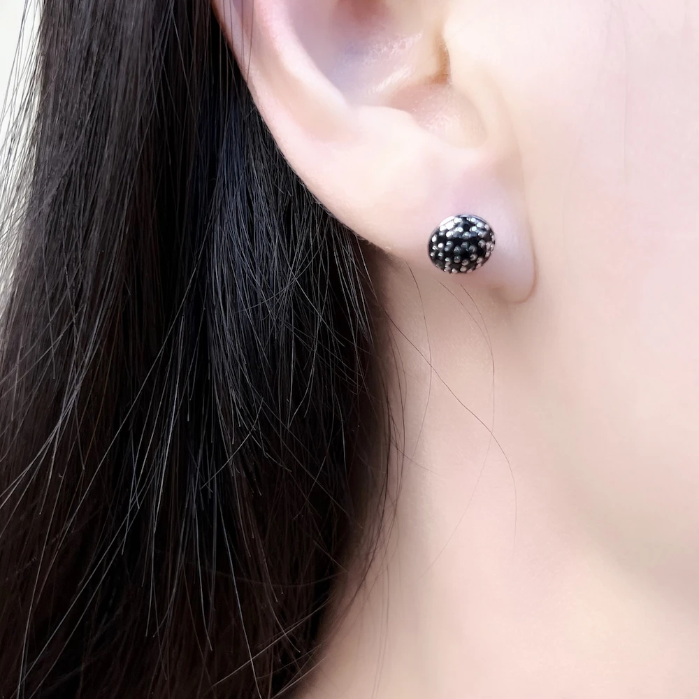 Stadniny kolczyki czarny Pave, styl europejski Glam Fine Jewerly dla kobiet mężczyzn nowy prezent w 925 Sterling Silver — zdjęcie 3