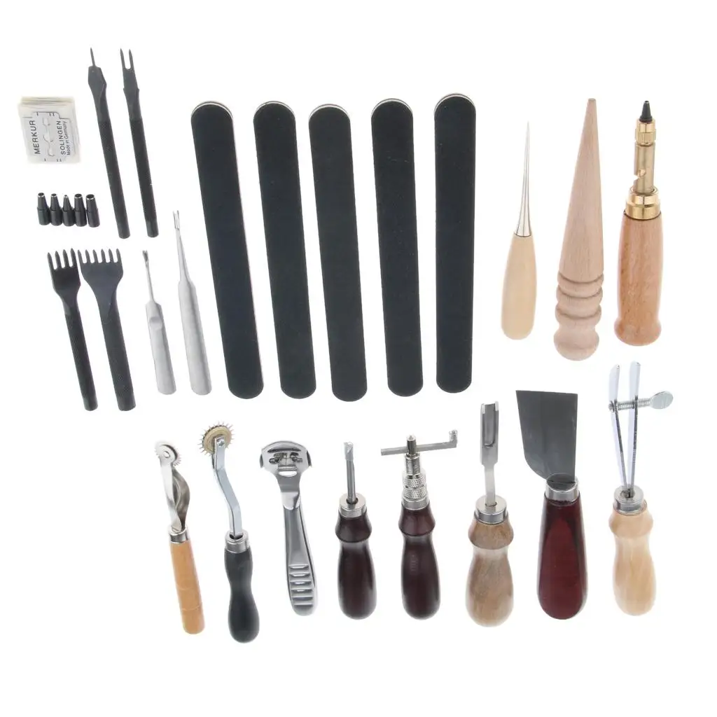 18PCS/SET Leather And Supplies Hand Stitching Groover Accessory