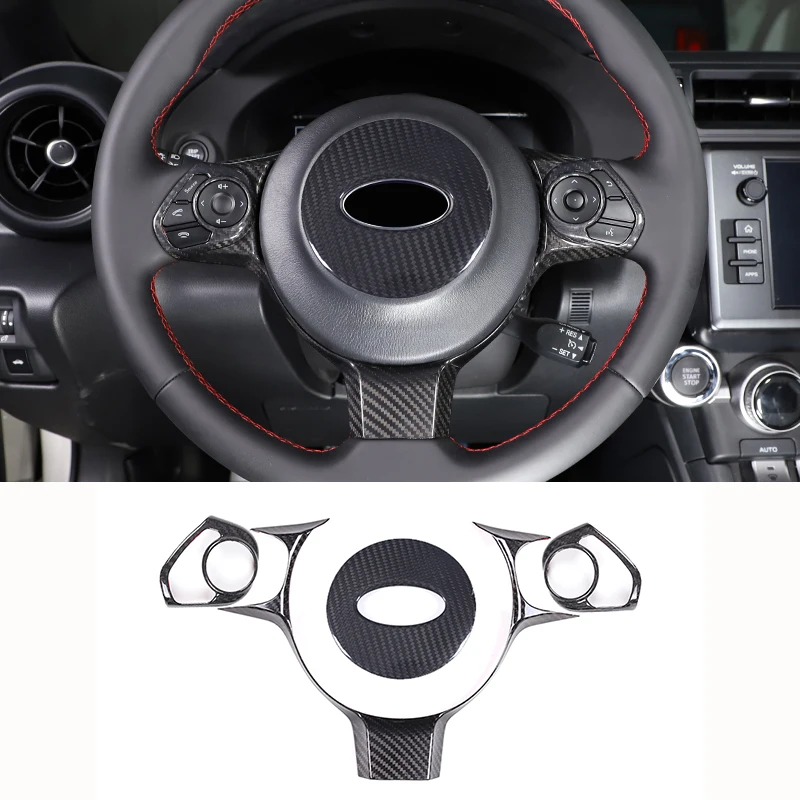 

Real Carbon Fiber Car Steering Wheel Button Logo Panel Frame Cover Trim for Toyota 86 Subaru BRZ 2017-2022 Car Accessories