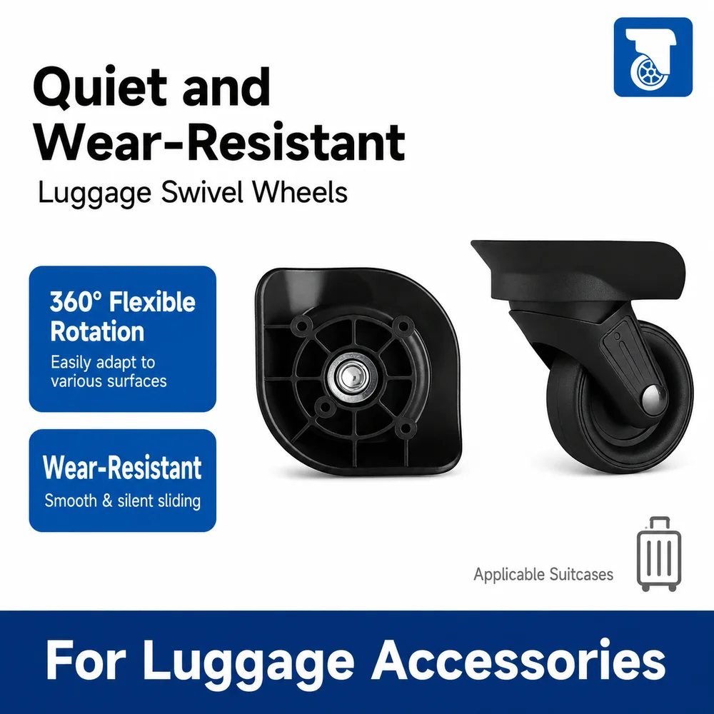 Universal Luggage Wheels For A-819 Luggage Wheels Bracket 360° Silent Swivel Caster Suitcase Replacement Parts Wear-Resistant Re