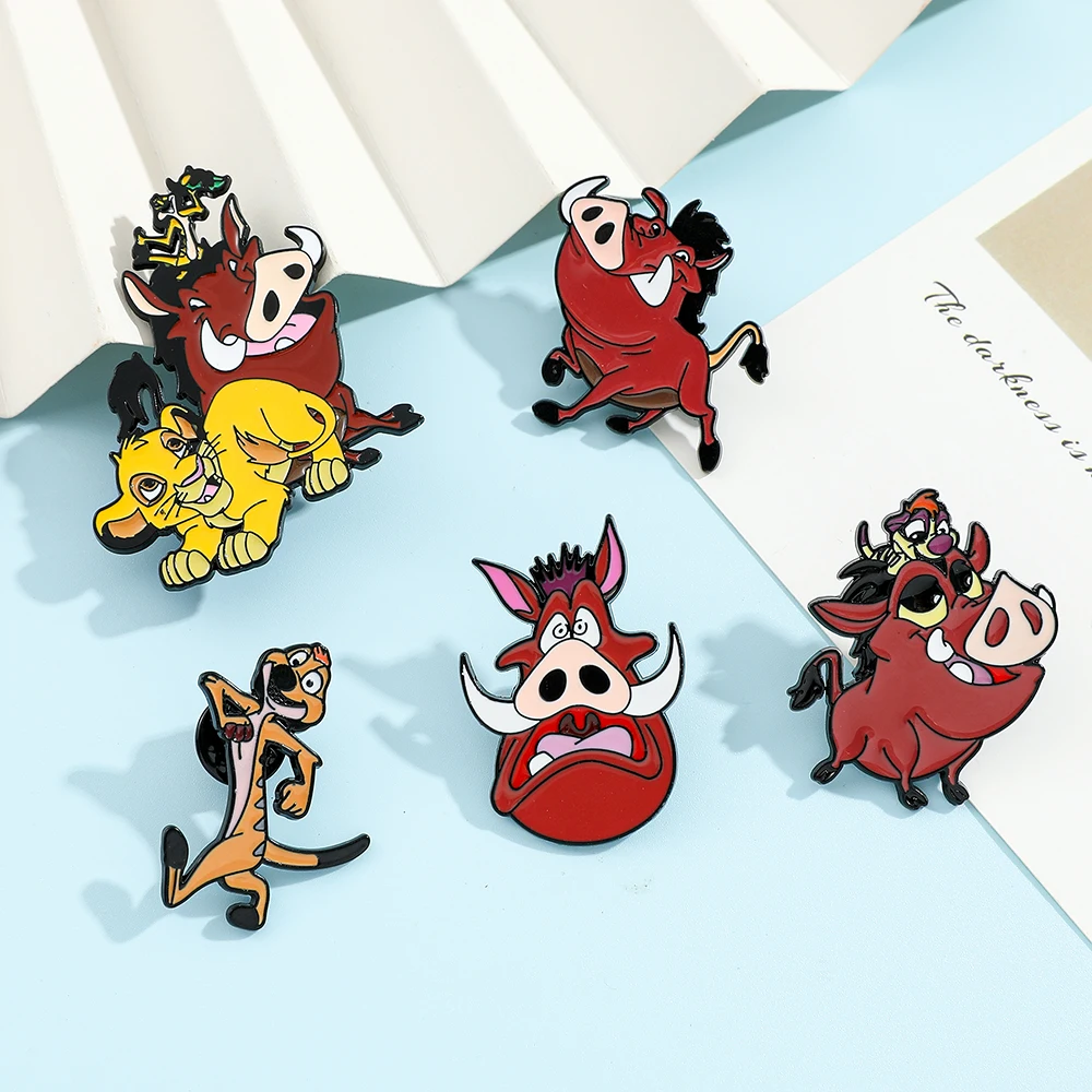 Cartoon-Löwen-Broschen aus Metall, niedliche Anstecknadeln für Jeansjacken, Rucksäcke, Hüte, Kleidungsdekoration, Hakuna Matata Schmuckgeschenk für Fans – Detail 4