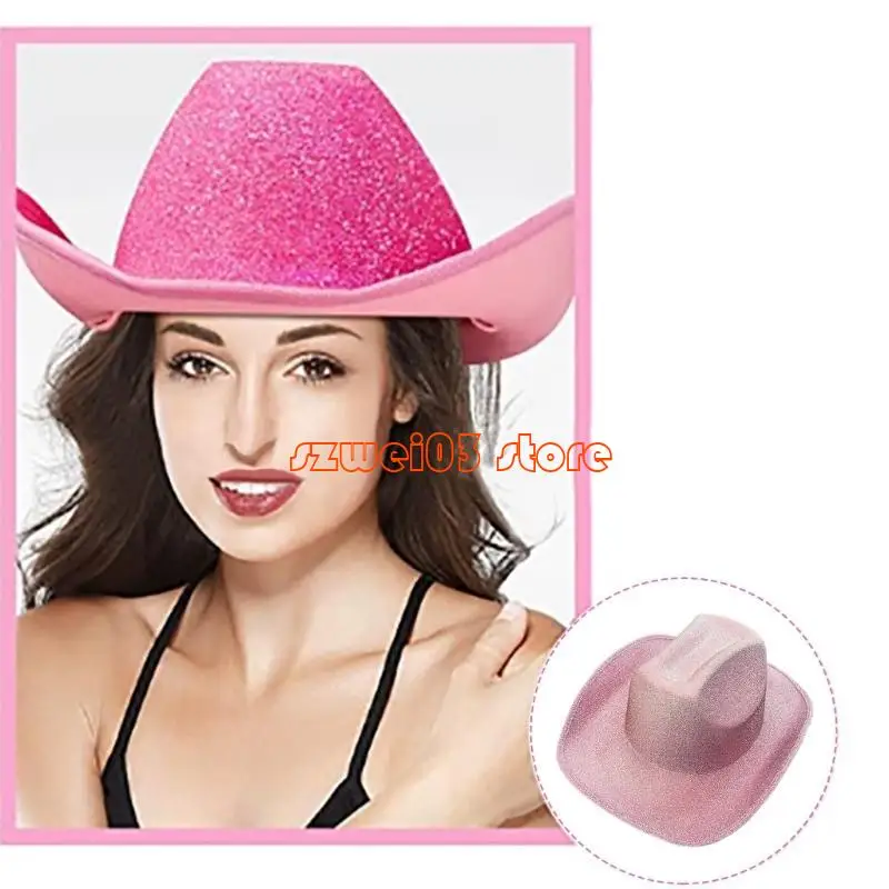 D46C قبعات راعية البقر الفضائية الهذيان بقرة فتاة قبعة الكبار حجم الترتر سطح قبعة رعاة البقر #2