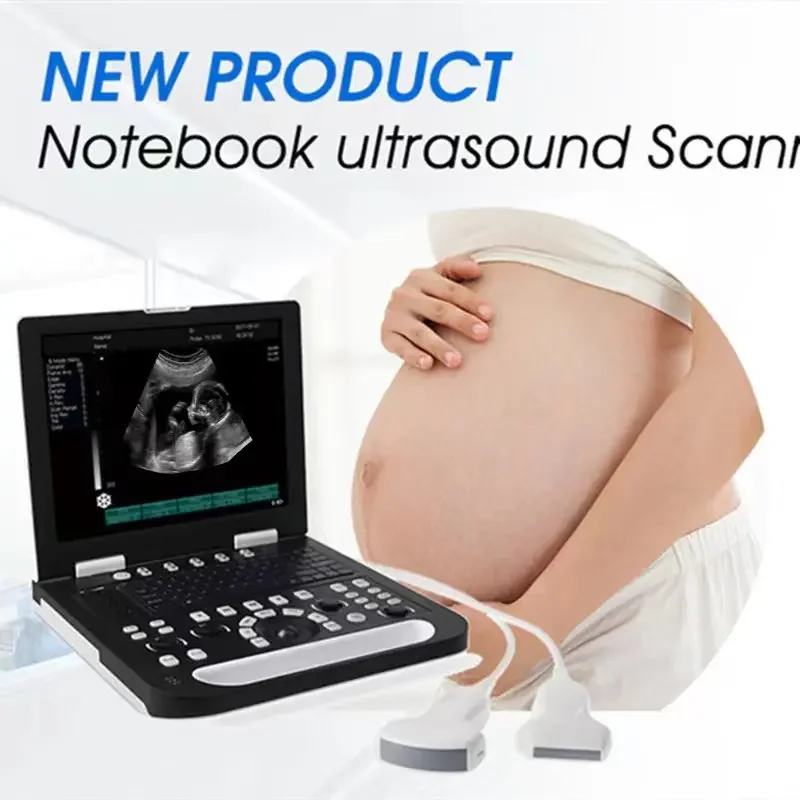 15 Inches Portable Ultrasound Machine B&W Full Digital Laptop Ultrasound System Human and Animal Use