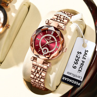 POEDAGAR Ultra Thin Diamond Womens Watch Luxury Waterproof Stainless Steel Quartz Woman Watch 2023 Elegant Rose Gold Clock Mujer