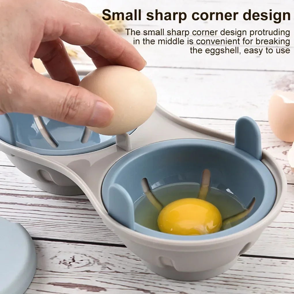 

2-in-1 Microwave Egg Poacher Maker Poached Eggs Cooker Steamer Kitchen Gadget Dishwasher Heat Resistant Microwave Egg Poacher