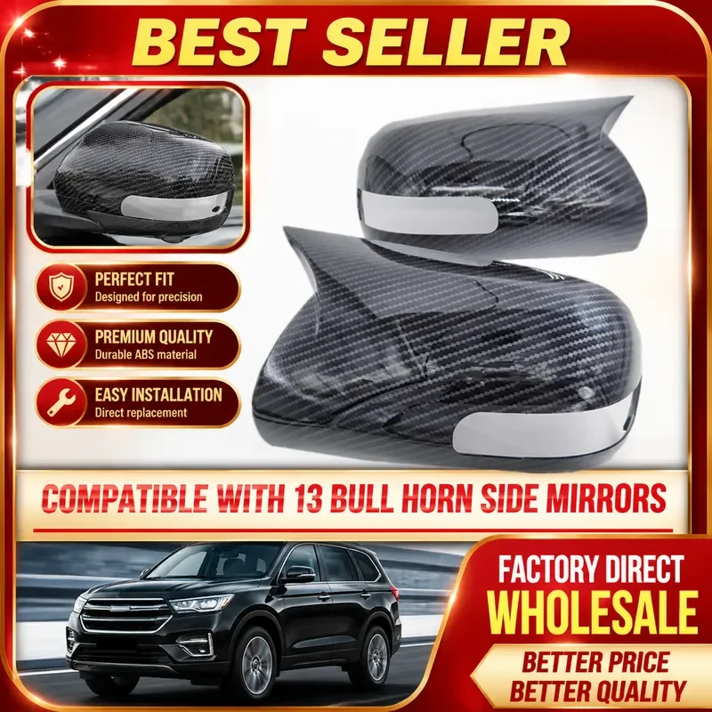 For Toyota Corolla 2013 Carbon Fiber Rearview Mirror Cover Shell Horn Ear Cap Door Trim Modification Accessories Auto Parts