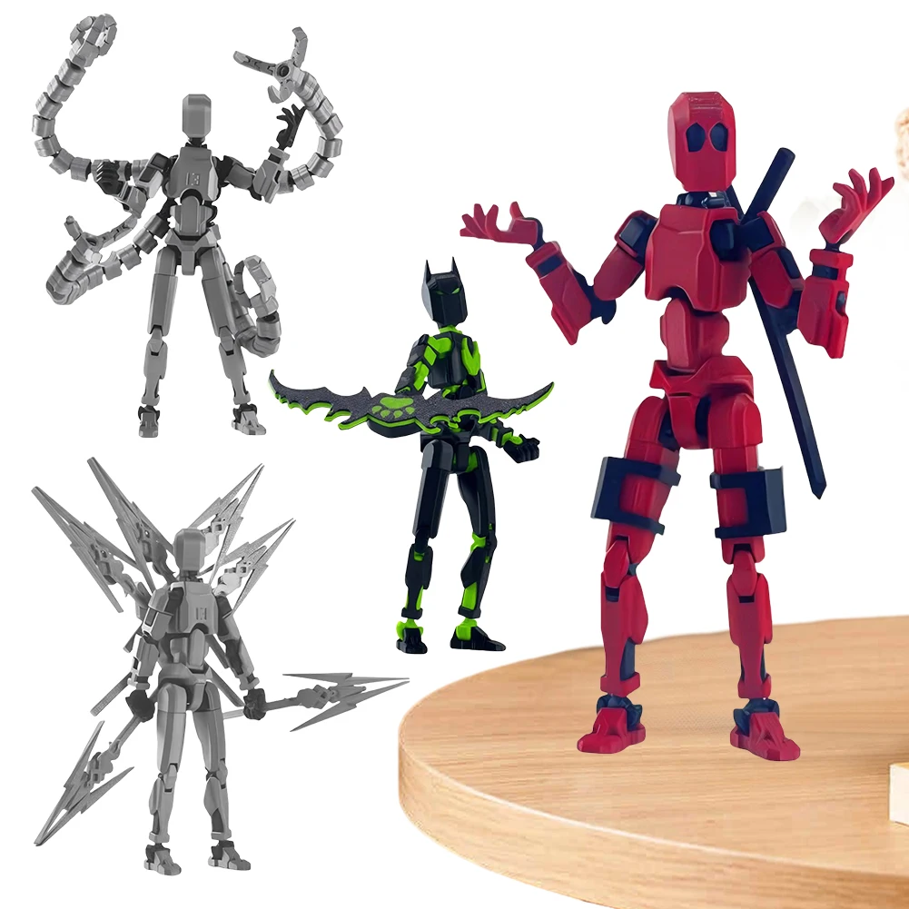 13 3D Printed Action Figure with Multiple Accessories Robot Full Body Mechanical Movable Toy Action Figures Toys Home Desk Decor