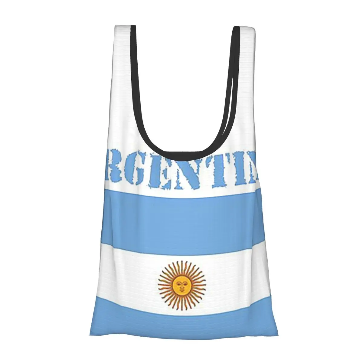 

Argentina Flag Portable Tote Shopping Bags Reusable Shopper Bag Groceries Handbag Shoulder Bag