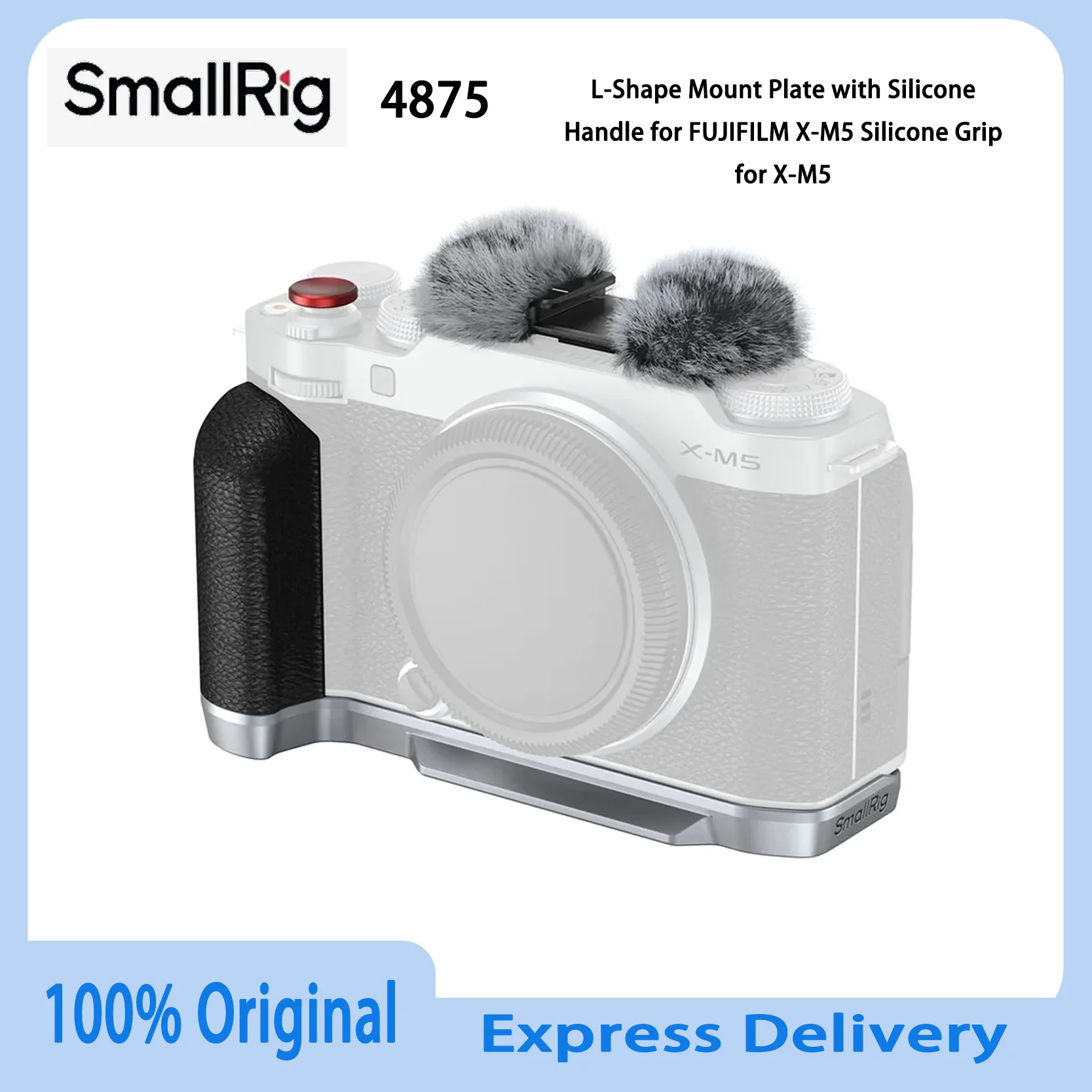 لوحة تثبيت أصلية على شكل SmallRig 4875 L مع مقبض من السيليكون لقبضة السيليكون FUJIFILM X M5 باللون الأسود الفضي #1