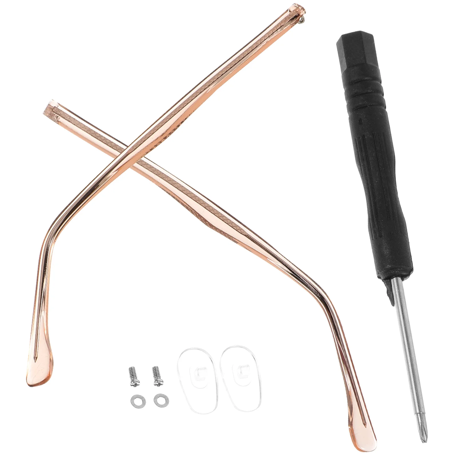 

1 Pair Eyeglasses Replacement Temple Crystal Metal Rose Gold Glasses Arm Parts Translucent Fit Most Types Comfortable Long