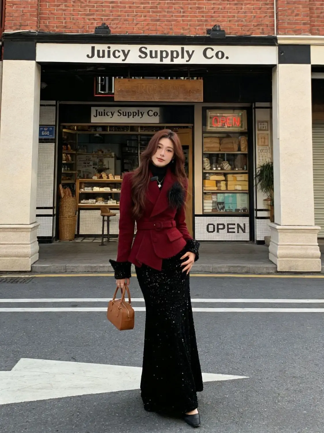 

Ele Versatile Spring Autumn Set High Waist Fi Tail Skirt with Waist-Cinching Jaet Luxury Feel Faionable Outfit