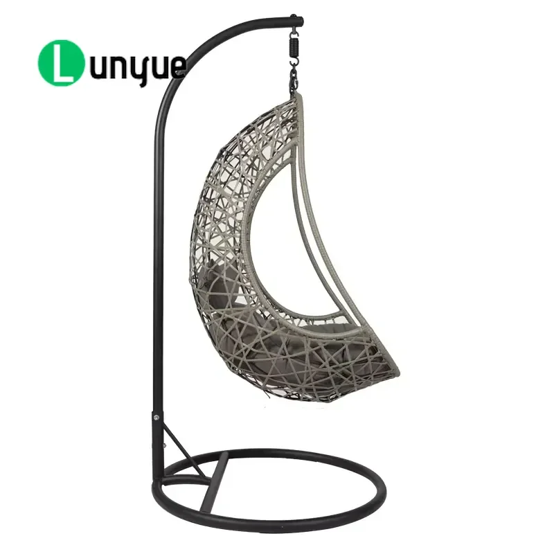 Rattan Egg Swing Chair Garden Hanging Chair for Balcony Outdoor Patio Furniture Durable Wicker Seat Comfortable Relaxing
