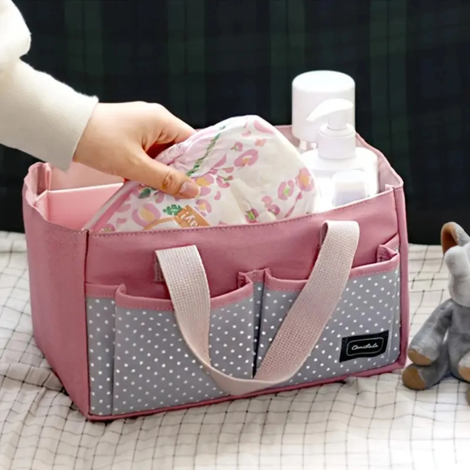 

Mommy Diaper Bag with Practical Separation, Large Capacity Storage for Mother and Baby, Portable Hand-held Small Bag