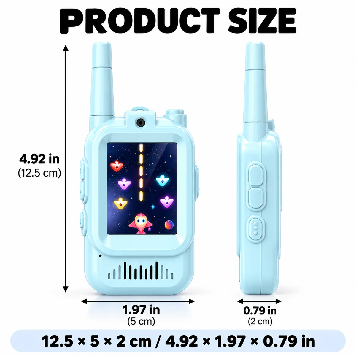 Kids Video Walkie Talkies 2 Pack Rechargeable with Screen Camera Games Photo Album Voice Changer Toys for Boys Girls 3-12