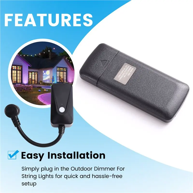 [NEW A09R!】 Easy Installation Wireless Remote Control Dimmer Plug Power-Saving Outdoor Access US PLUG