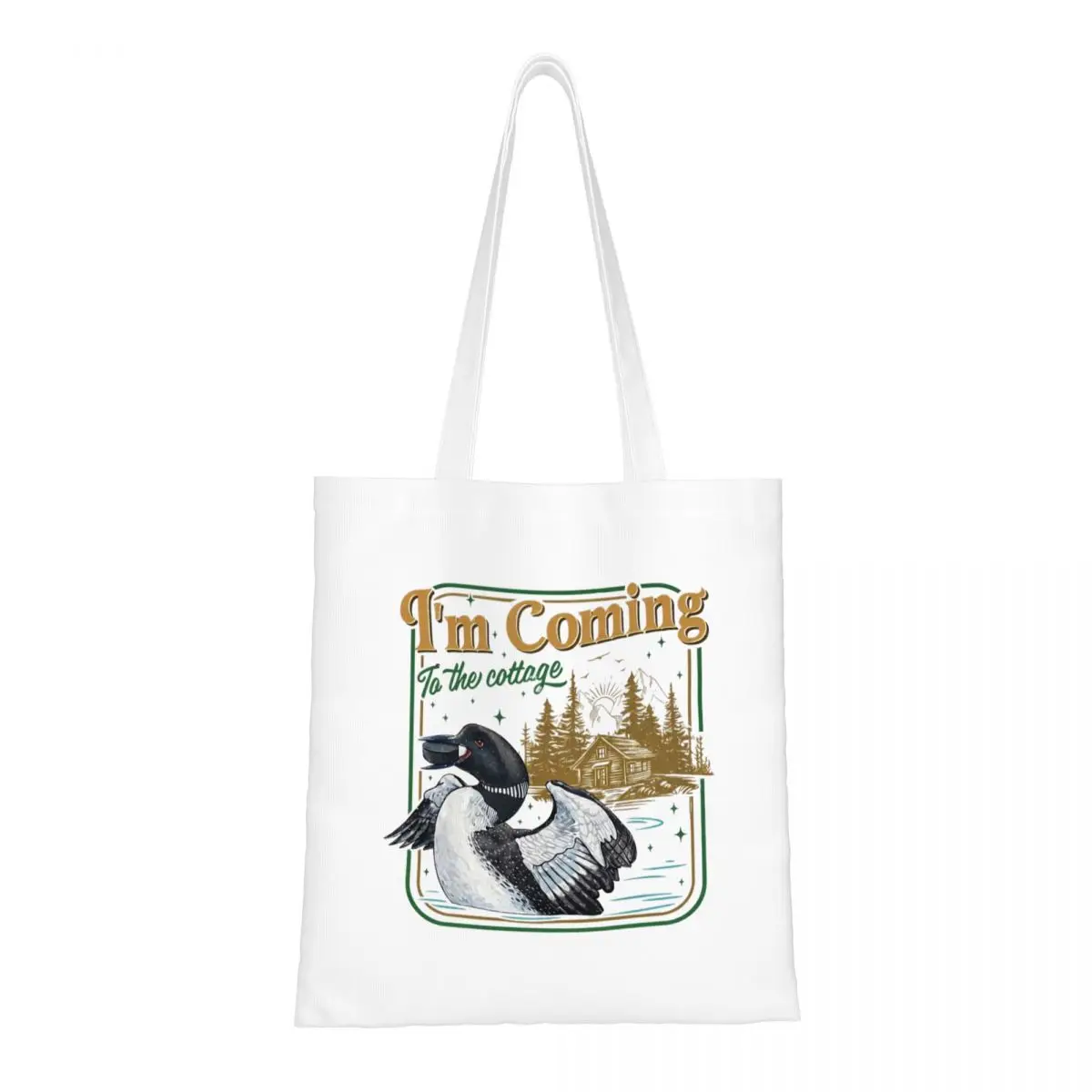 

Сумка-шоппер I'm Coming To The Cottage Heated Rivalry, женская сумка через плечо из холщовой ткани, с принтом, для покупок