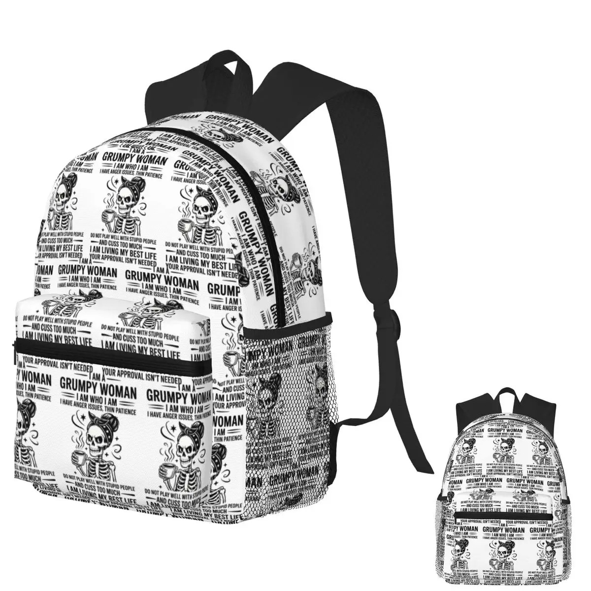 

I Am A Grumpy Woman I Am Who I Am I Have Anger Issues Student Backpack School Bag Hiking Travel Daypack Bookbag Shoulder Bags