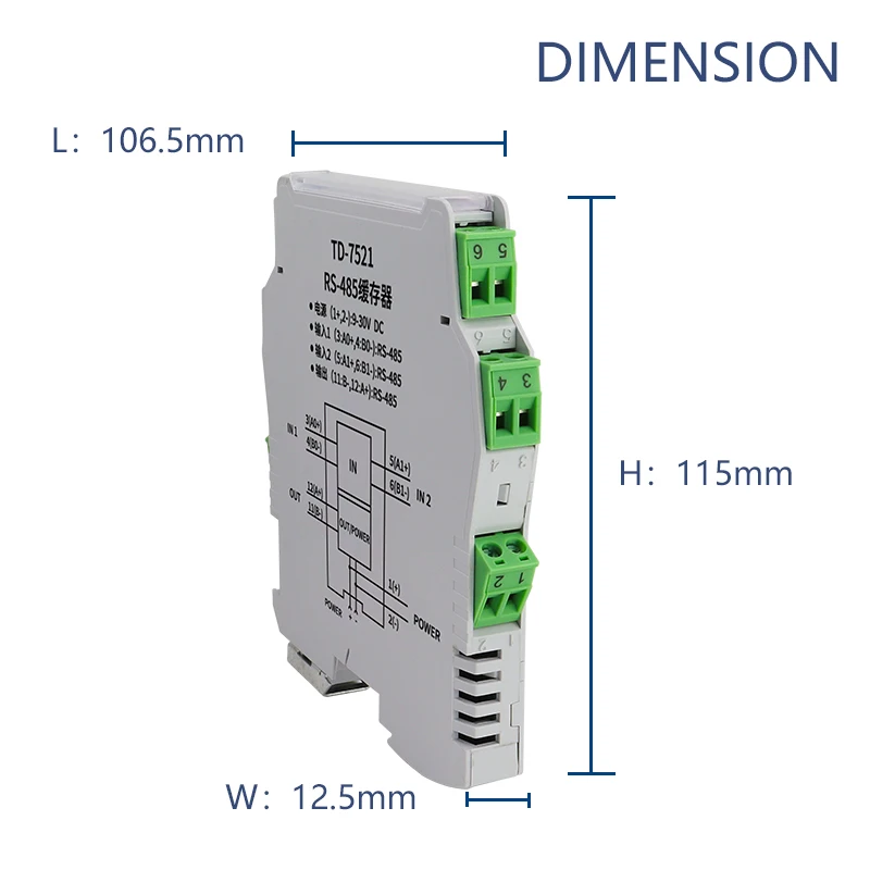 RS-485 2 호스트 캐시 절연 리피터 RS-485 스플리터