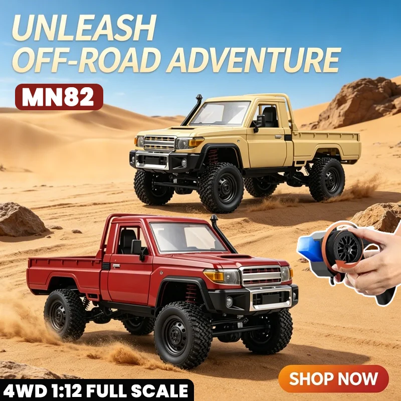 Nuevo coche teledirigido a escala real mejorado MN82, 1:12, 4x4, todoterreno, camioneta pick-up, con faros regulables y mando a distancia de 2,4 GHz