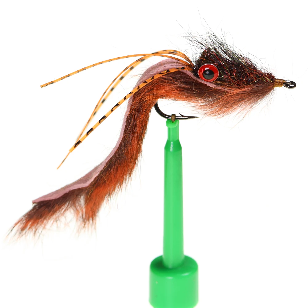 2 Stück Angeln Streamer Fly für Forellenbarsch - Bottom Search Loach Lure mit Hantelaugen, Eichhörnchenschwanz, für Süßwasser-Salzwasser – Detail 7