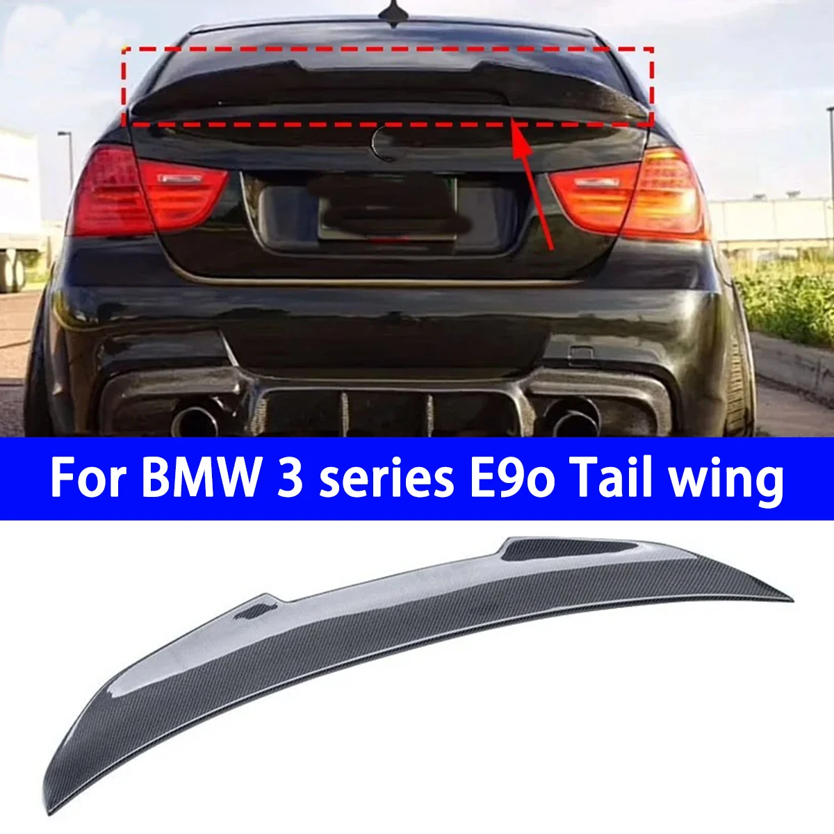 

For BMW 3 Series E90 323i 325i 328i 335i 05-12 M3 Luggage Compartment Upper Wing Car External Car Rear Spoiler Accessories