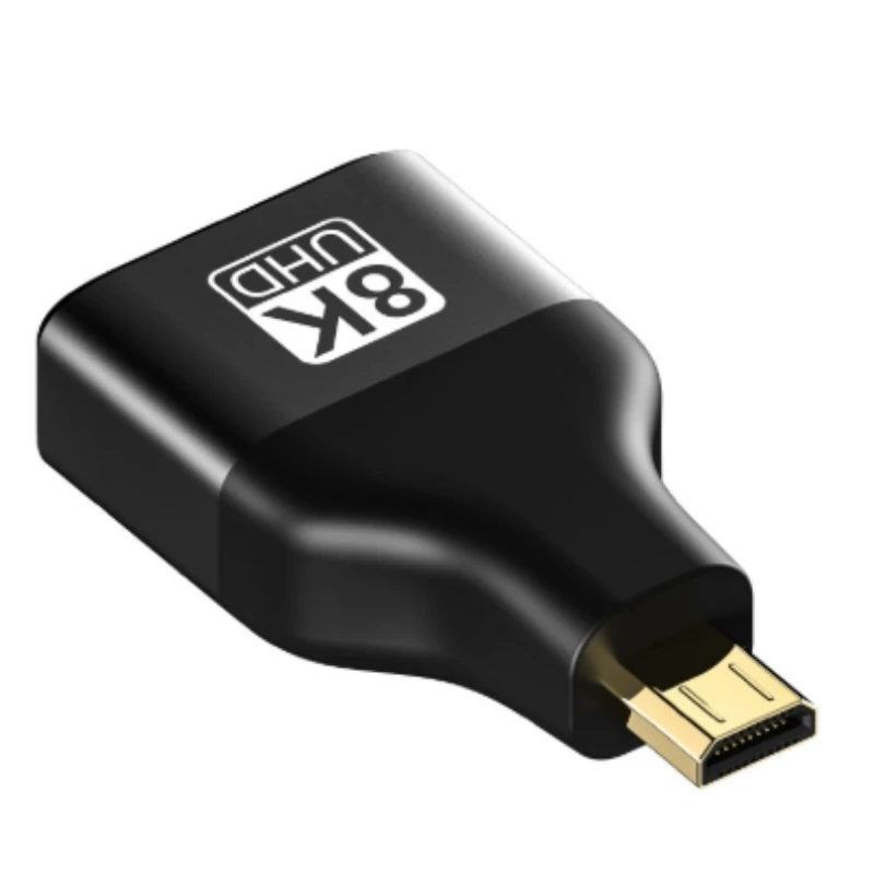 3PCS 8K HD Video Audio Converter Micro HDMI Male To HDMI Female 180 Degree Gold Plated Adapter