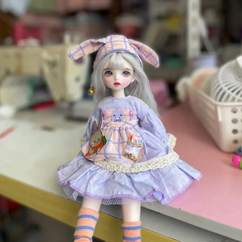 30cm Changable Wig BJD Doll 1/6 Handmake Up Full Set Dolls Blue Eyes Lolita Dress Toy 18 Joint  Girl Birthday Gift Doll