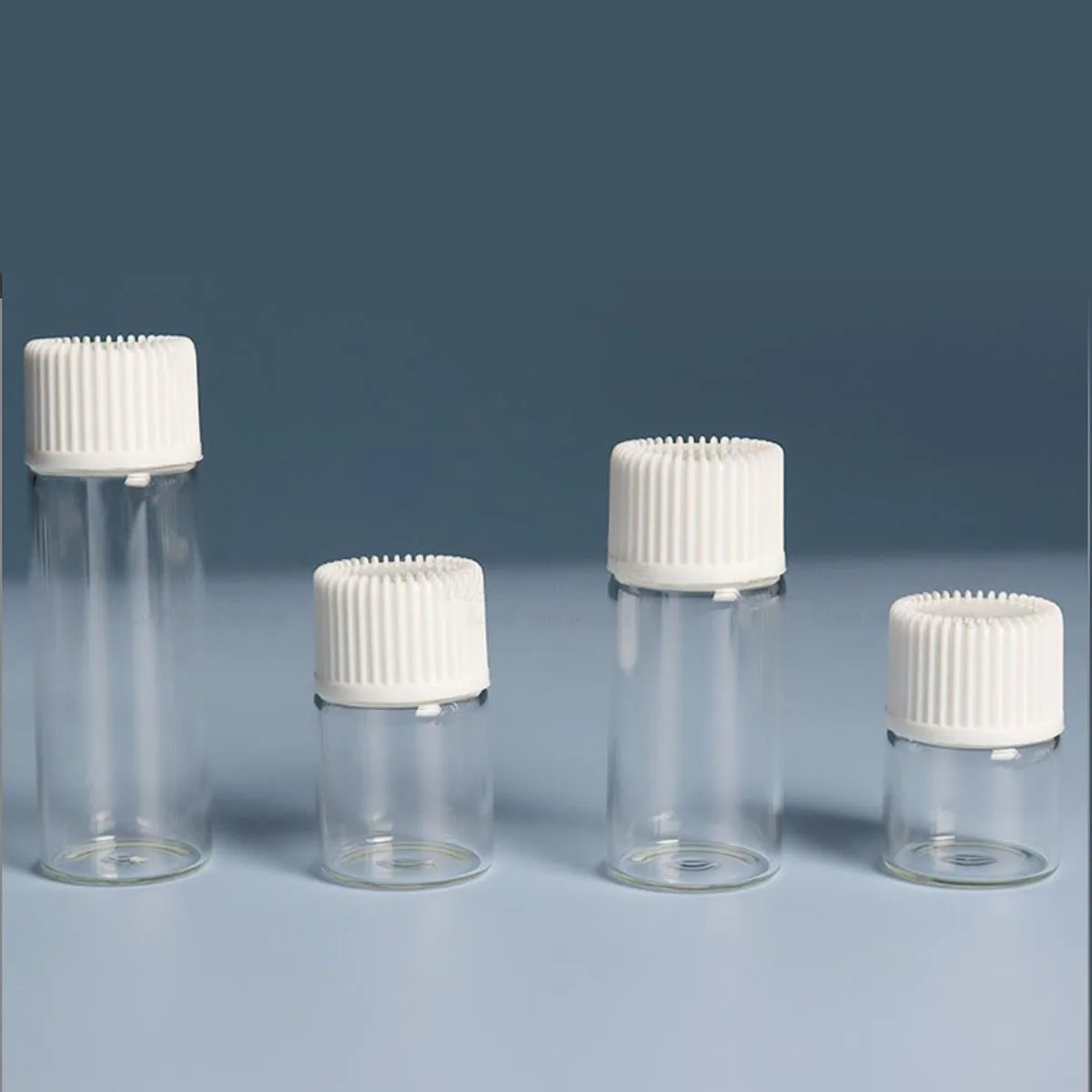 100pcs 1ml - 5ml Drams Transparent Clear Glass Bottle Orifice reducer Insert Essential Oil Glass Vial Perfume Sample Test Bottle