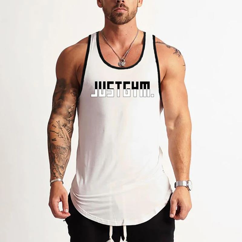 

Gym Bodybuilding Tank Tops Men Running Sport Sleeveless Muscle Undershirt Fitness Workout Vests Summer Cotton Breathable Shirts