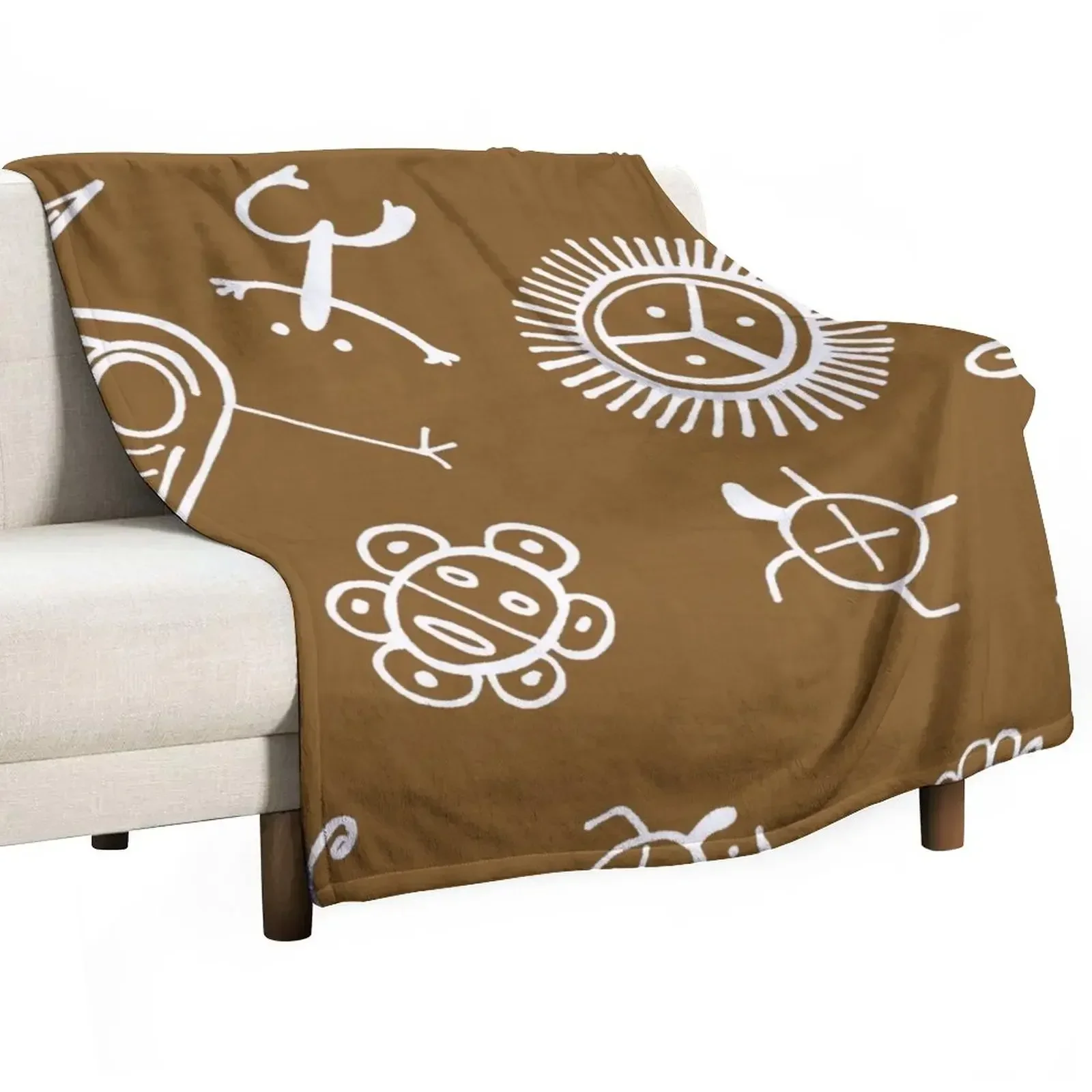 Taino Symbols Throw Blanket Travel bed plaid Blankets