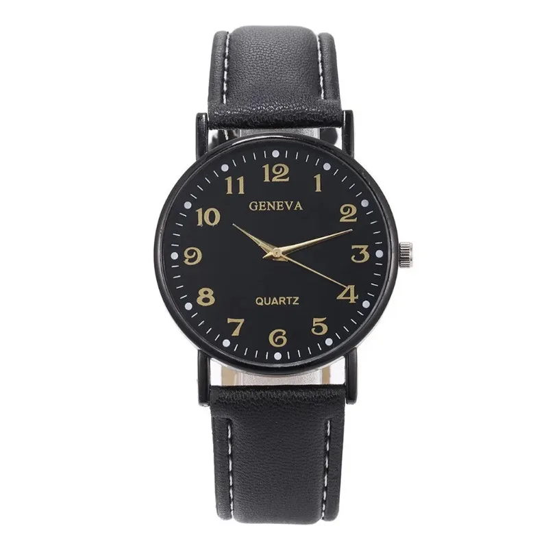 Montre à quartz avec bracelet en cuir pour femme, décontracté, rapide, sans fil, cadran