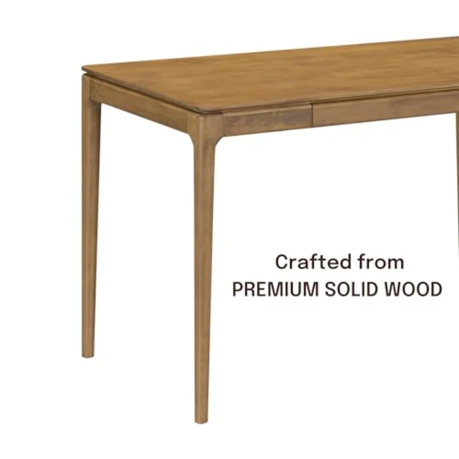 NTC Mingle Desk 47 Inch Modern Design Rectangular Dinner Table for Dining Room Living Room Furniture Effortless Assembly - Teak