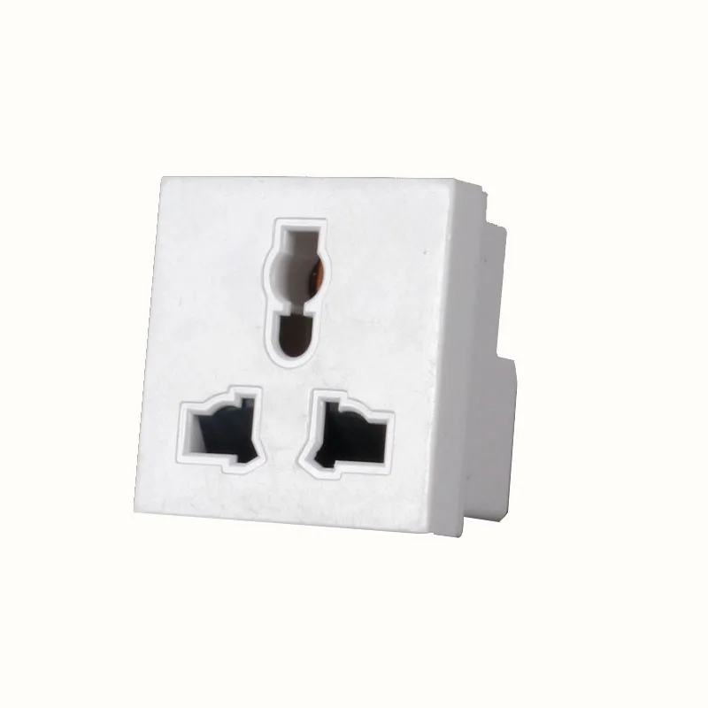 Universal White 45*45MM Screw Wire Embedded UPS PDU Power Socket 10/13/16A AU EU US UK Desktop Receptacle AC Panel Module Outlet