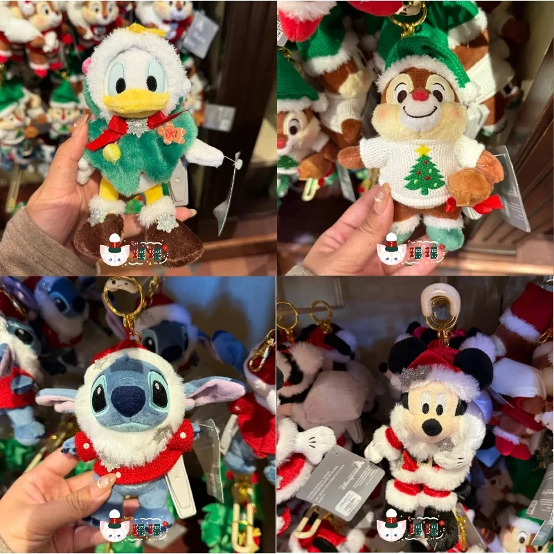 Disney-Porte-clés en peluche Kawaii, Vibe de Noël, Donald Duck Chichititi, Stitch, Minnie Pendant, Cadeau de Noël, 14 Kong, Nouveau, 2024