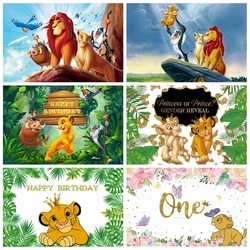 Cartoon Simba Lion King Background Forest Boy Children Custom Birthday Party Photo Background Sunset Baby Shower Custom Poster